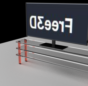 Tv lasitelineellä 3d-malli