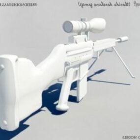 3D-Modell eines alten Gewehrgewehrs mit Holzgriff