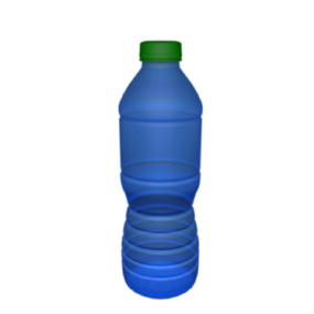Modello 3d di bottiglia d'acqua in plastica