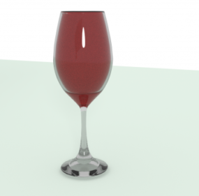 Red Wine Glass V1 3d model