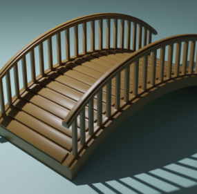 نموذج الجسر المنحني الخشبي ثلاثي الأبعاد