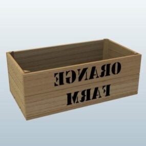 Caja de frutas de madera V1 modelo 3d