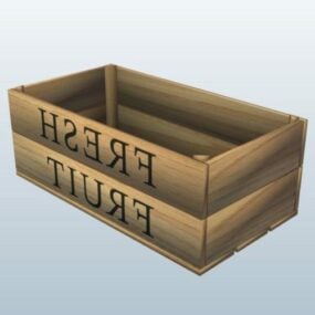 صندوق فواكه خشبي نموذج ثلاثي الأبعاد