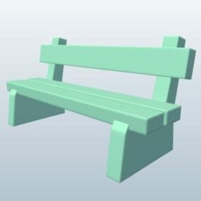 Деревянная скамья Lowpoly модель 3d