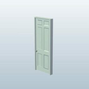 Panel Kapı Beyaz Renk 3d model