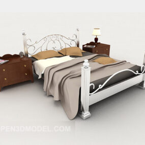 Rumah Sederhana Abu-abu Tempat Tidur Ganda Model V1 3d