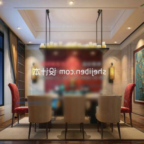 Chinese Home Dinning Room 3d model