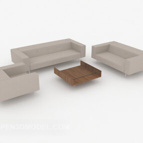 Canapé combiné gris Simple Home V1 modèle 3D