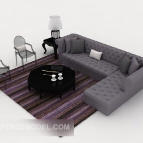 Simple Grey Sofa 3d model