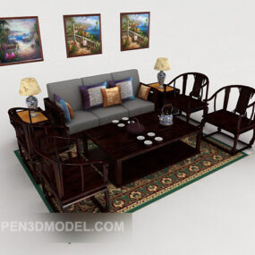 New Chinese Simple Home Sofa 3d model