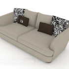 Серый двухместный диван с подушками