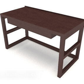 Wood Simple Desk Elegant Design 3D-malli