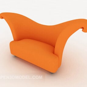 Стилізований помаранчевий одномісний диван 3d модель