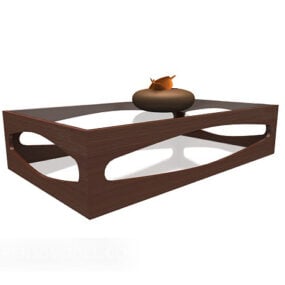 Modern Stylized Wooden Coffee Table 3d model