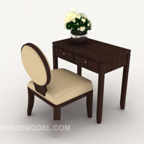 Modern Simple Elegant Small Desk 3d model