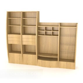 1д модель современного домашнего книжного шкафа V3