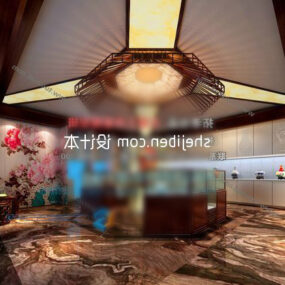 Kinesisk klubhus interiør 3d model