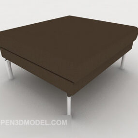 Einfaches Ledersofa-Hocker-Möbel-3D-Modell
