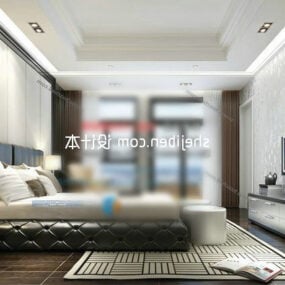 Bedroom White Color Decor 3d model