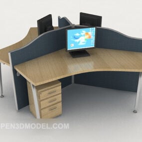 Model 3d Ruang Kantor Meja Pojok