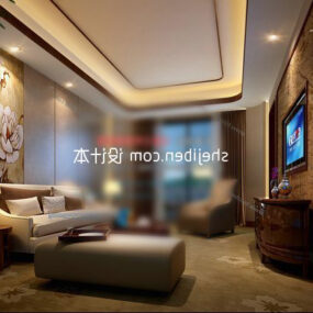 Living Room Full Sets Of Furniture Interior 3d model