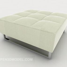 Tabouret minimaliste moderne en cuir blanc modèle 3D