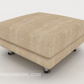 Modern Simple Home Stool Brown Fabric 3d model