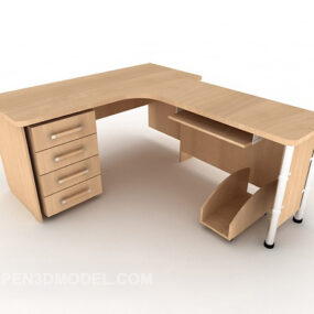 Simple Solid Wood Desk For Office 3d model
