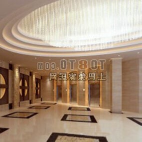Hotel Lobby Decoration Interior 3d model