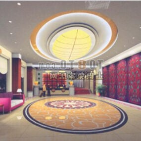 Hotel Hall With Round Ceiling 3d model