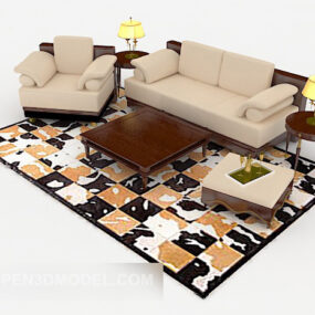 Set Sofa Ringkas Rumah Cina Moden model 3d