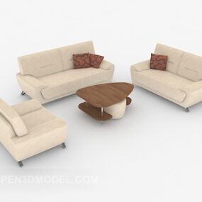 Nowoczesne domowe zestawy prostych sof Model 3D