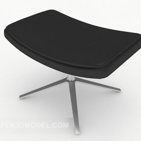 Simple Black Sofa Stool Curved Top 3d model