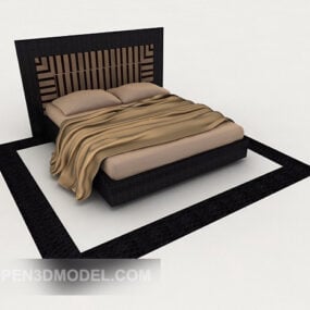 Casa simples cama de casal madeira modelo 3d