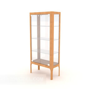 قفسه کتاب چوبی ساده برای خانه مدل سه بعدی