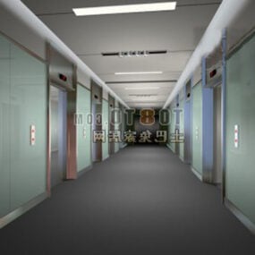 Interior del vestíbulo del hospital modelo 3d
