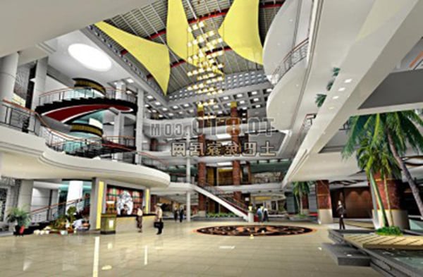 Commercial Mall Center Hall Interior
