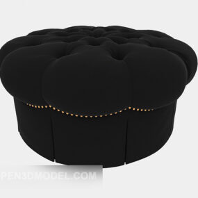 European Black Sofa Stool V1 3d model