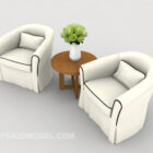 Sofa Single Sederhana Warna Putih