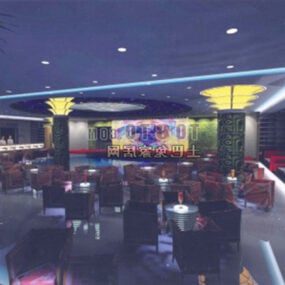 Lowpoly Restaurant Space 3d model
