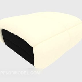 Light Leather Sofa Stool 3d model