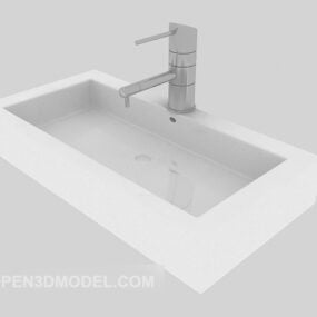 Modern Simple Washbasin White 3d model
