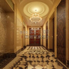 Hotel Corridor Decor Interiör 3d-modell