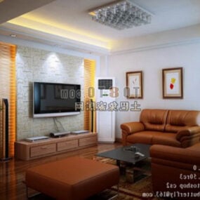 Living Room With Tv Pictures Interior 3d model