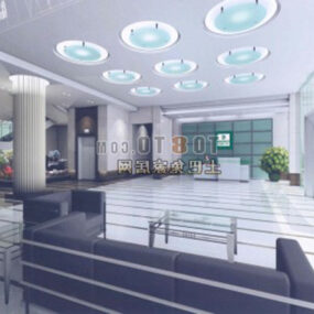 Large Office Hall Meeting Space 3d model