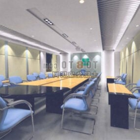 Office Hall With Multiple Rectangular Ceiling Lamp 3d model