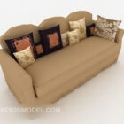 Home Brown Simple Multi-person Sofa