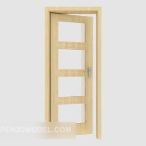 Bathroom Door Design Wood Glass 3d model