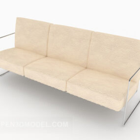 Model 3d Reka Bentuk Sofa Berbilang Tempat Duduk Kuning