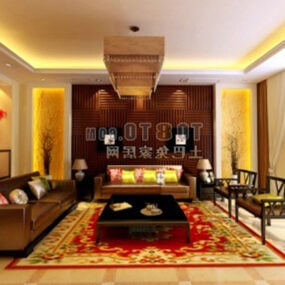 Living Room Chinese Furniture Interior 3d model